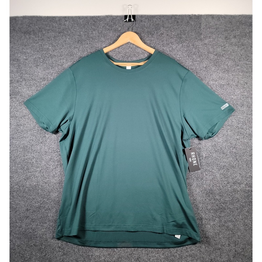 Rhone Backspin Shirt‎ Mens XXL Green Short Sleeve Performance Active Stretch NWT